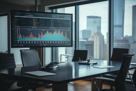 Modern corporate boardroom representing business coverage